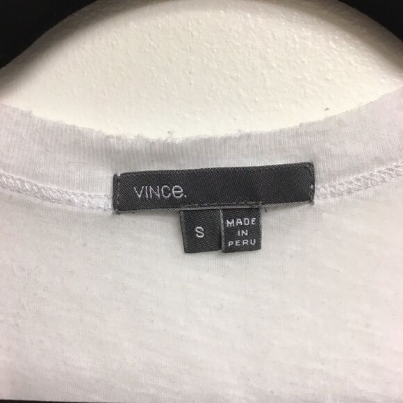 VINCE Slub Sheer Crew Neck Short Sleeve T-Shirt White S - Picture 4 of 4